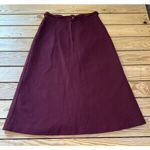 Vintage Finn Karelia Tie Waist Skirt Size 14 Women’s Maroon Made In Finland